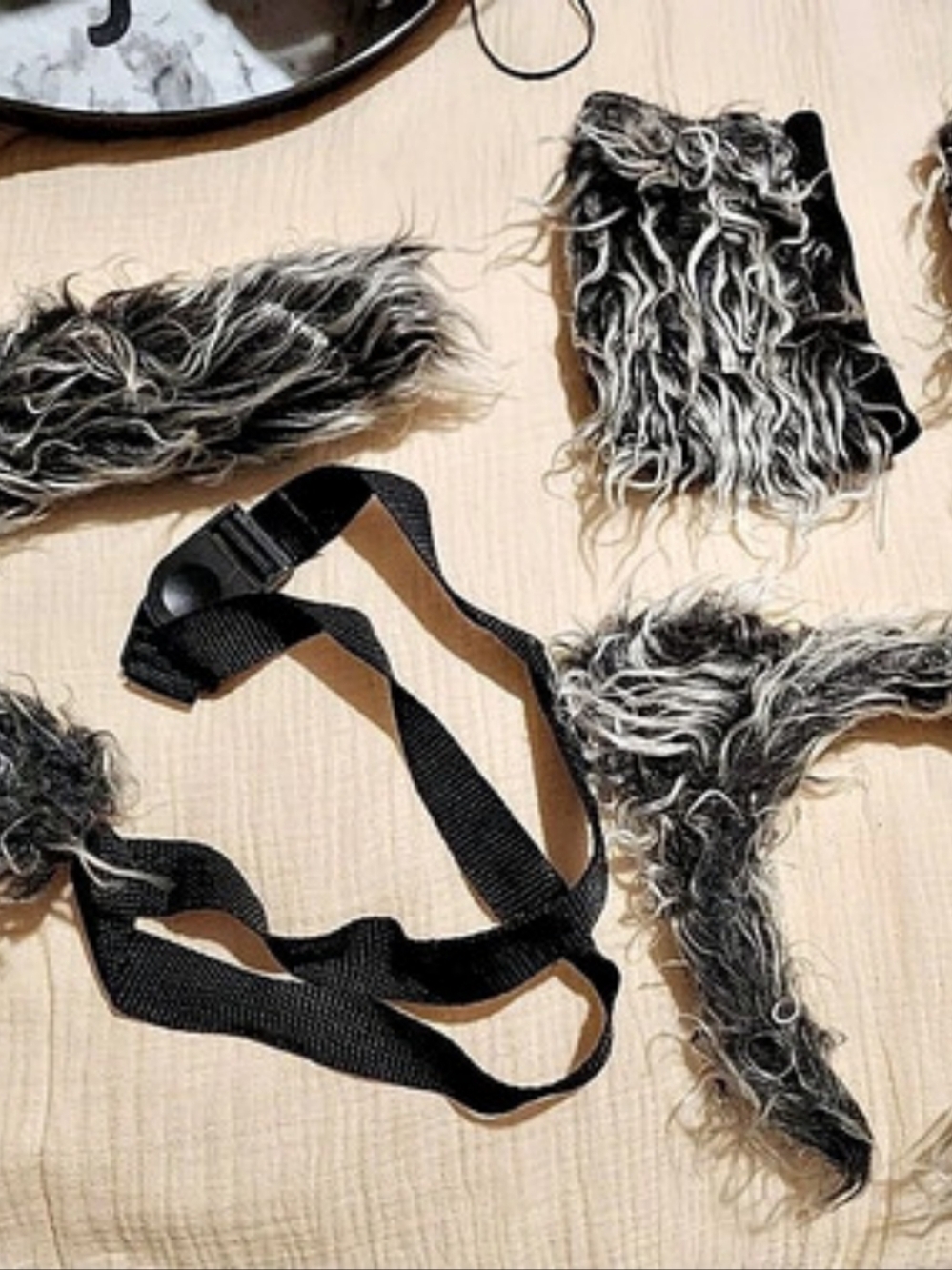 Gray & Black Faux-Fur Animal Costume Set